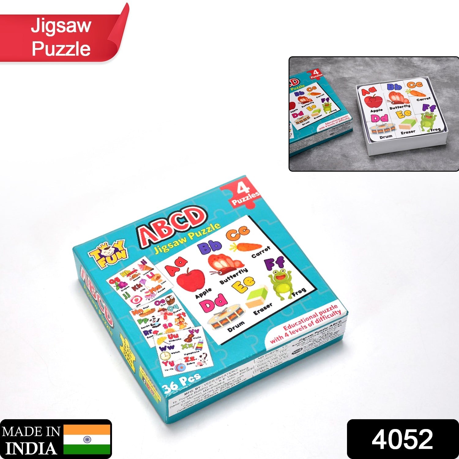Set of 4 Hot Price puzzles for children, bright colors