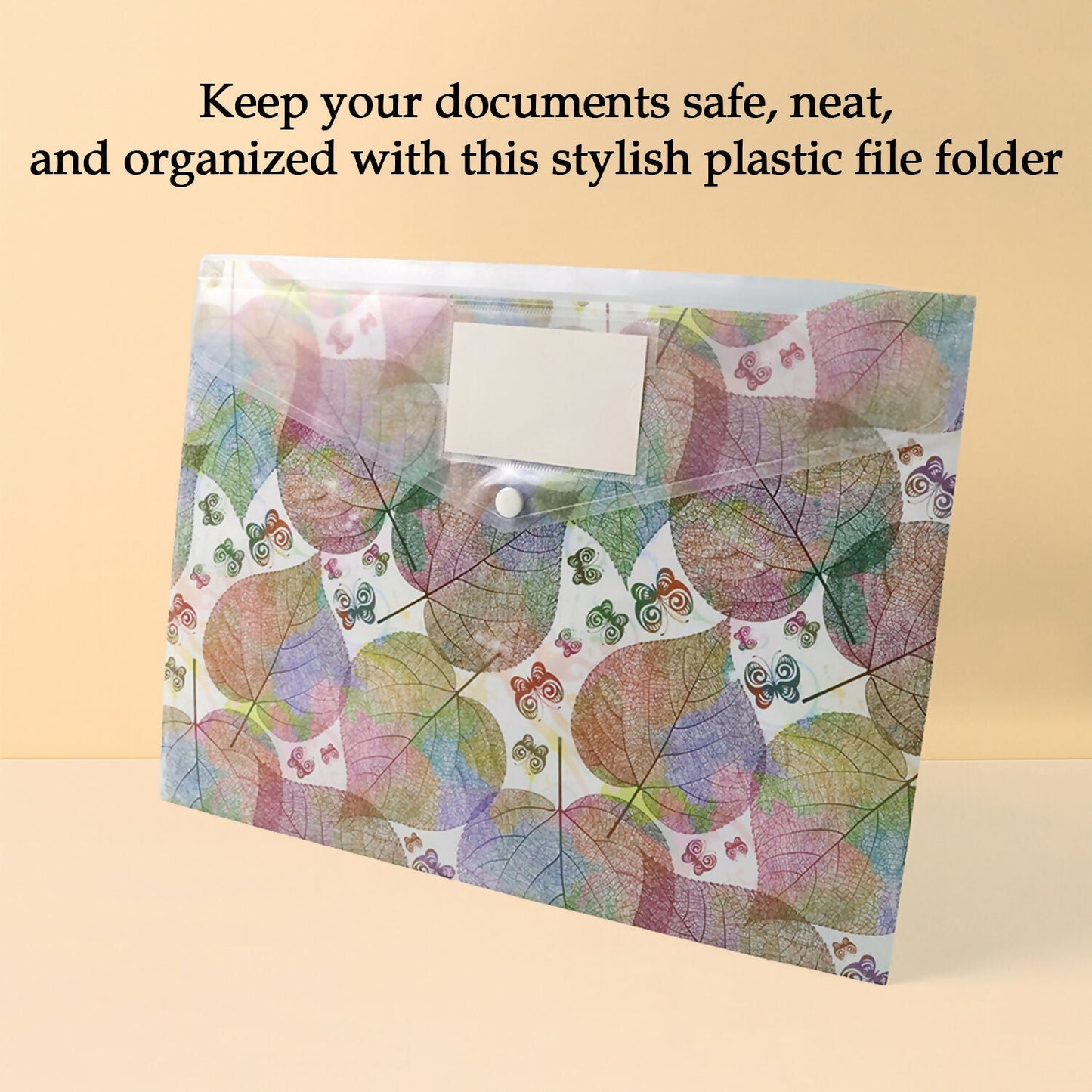 A4 plastic file with label slot