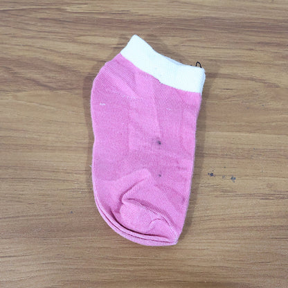 Pink & White Soft Ankle Socks for Kids (1 Pair)
