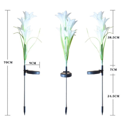 Solar Garden Flower Lights - (2Pc Set)