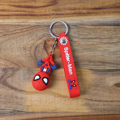 Cute Cartoon Silicone 3D Key Chain with Metal Hook & Strap (Pack of 1)